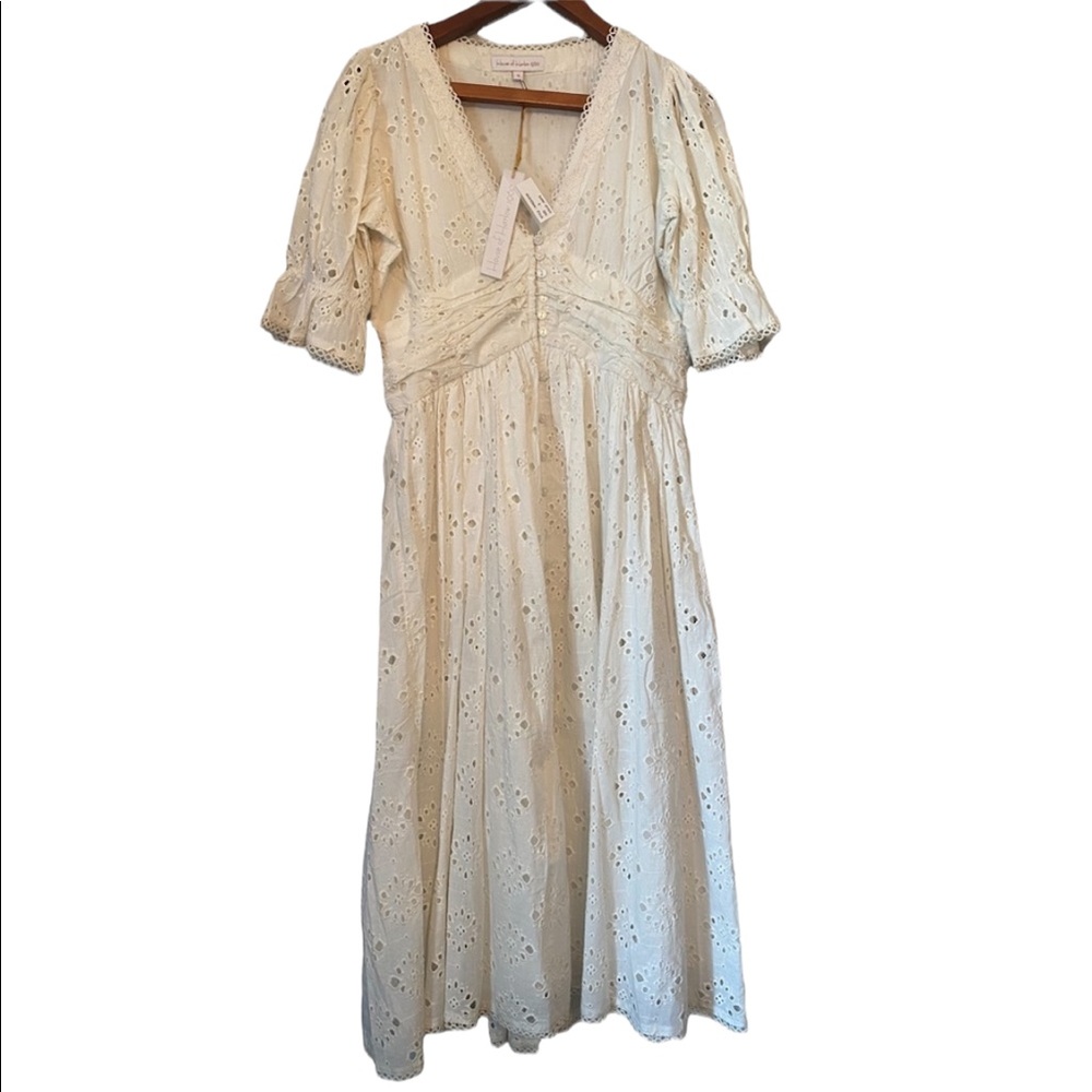 House of Harlow 1960 Boho Ivory Eyelet Peasant Dress